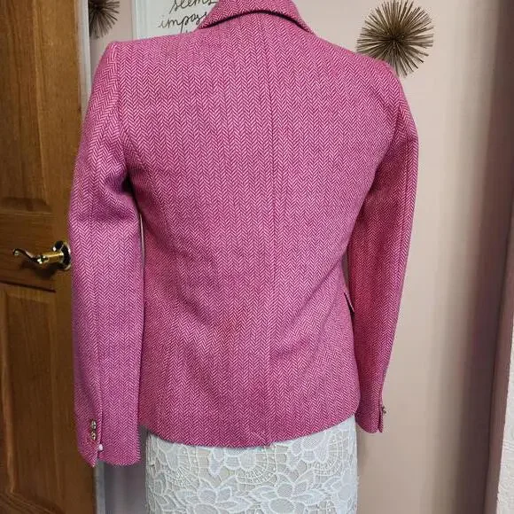 NWOT J Crew pink tweed blazer jacket adorable 0 - Picture 5 of 9